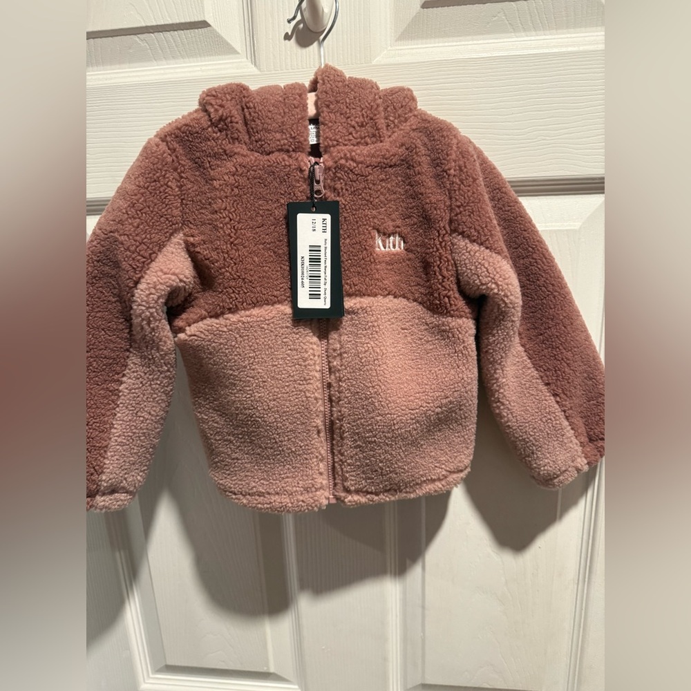 KITH Kids Baby faux Sherpa fleece hoodie pants set Dusty Quartz 12/18months NWT - Picture 6 of 9
